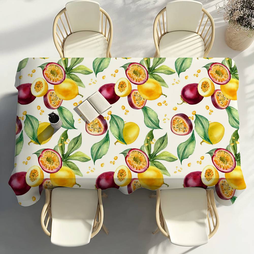 1PC Passion Fruit Table Cloth Home Party Picnic Dining Room Kitchen Patios Stain-Proof Polyester Table Cloth