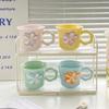 Ins Style High Value Flower Mug Girls Office Ceramic Drinking Cup Korean Coffee Cup Milk Cup