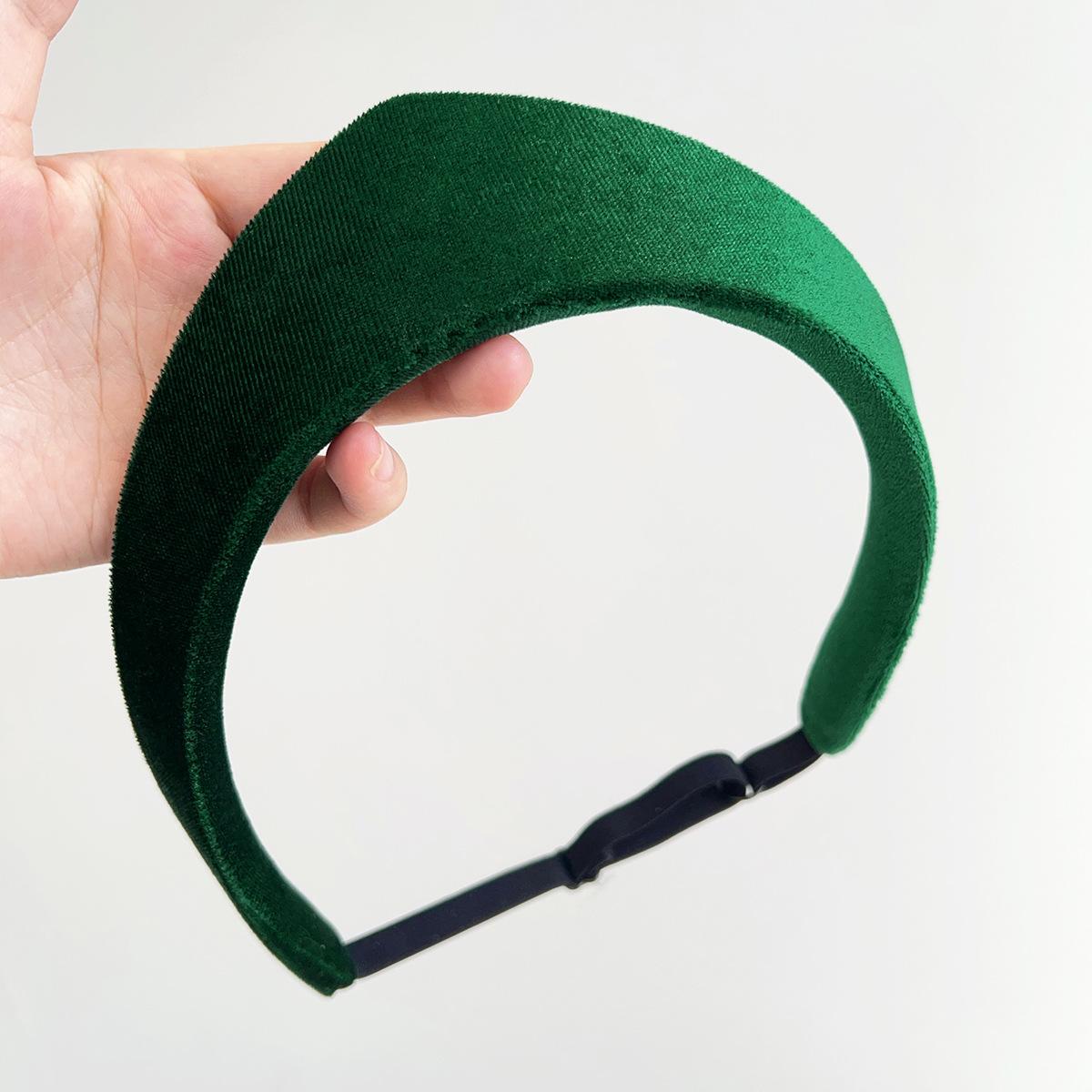2025 Retro Velvet Women Headband Smooth European and American Hairpin Headband Hair Hoop Lady Headwear Styling Accessories темно-зеленого