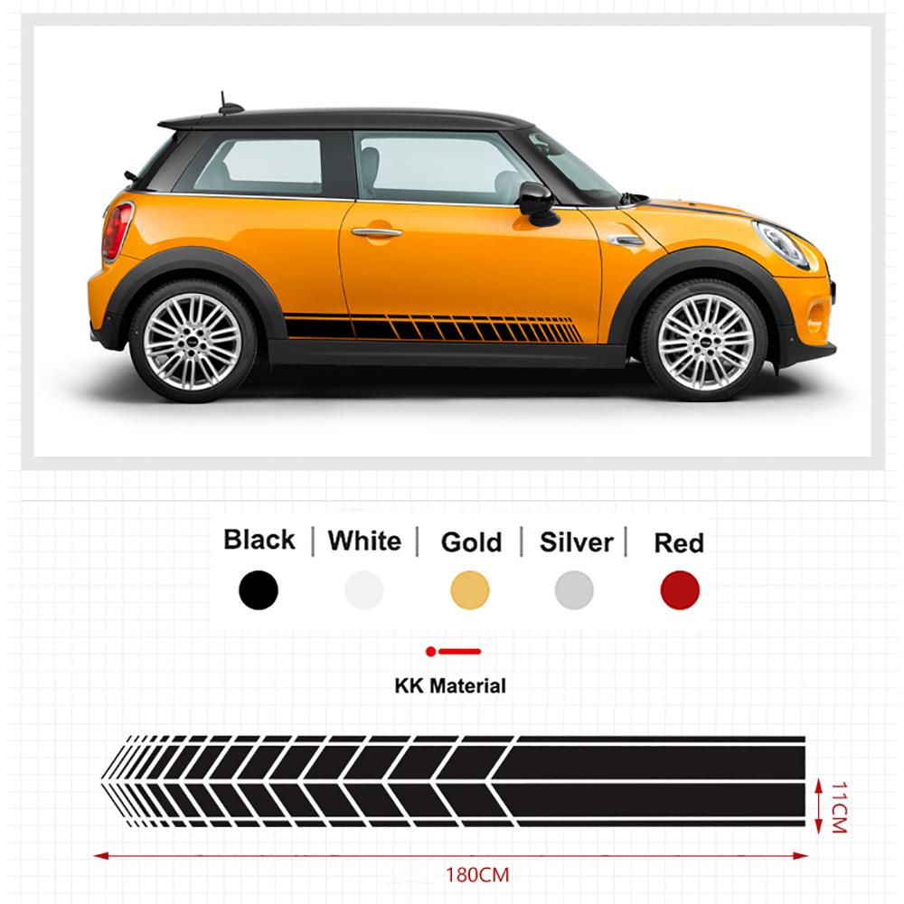 2 Pezzi Adesivi Decorativi Body Skirt Vita Laterale Portiera Auto Per MINI Cooper Clubman F54 F55 F60 R55 R56 R60 Countryman Accessori