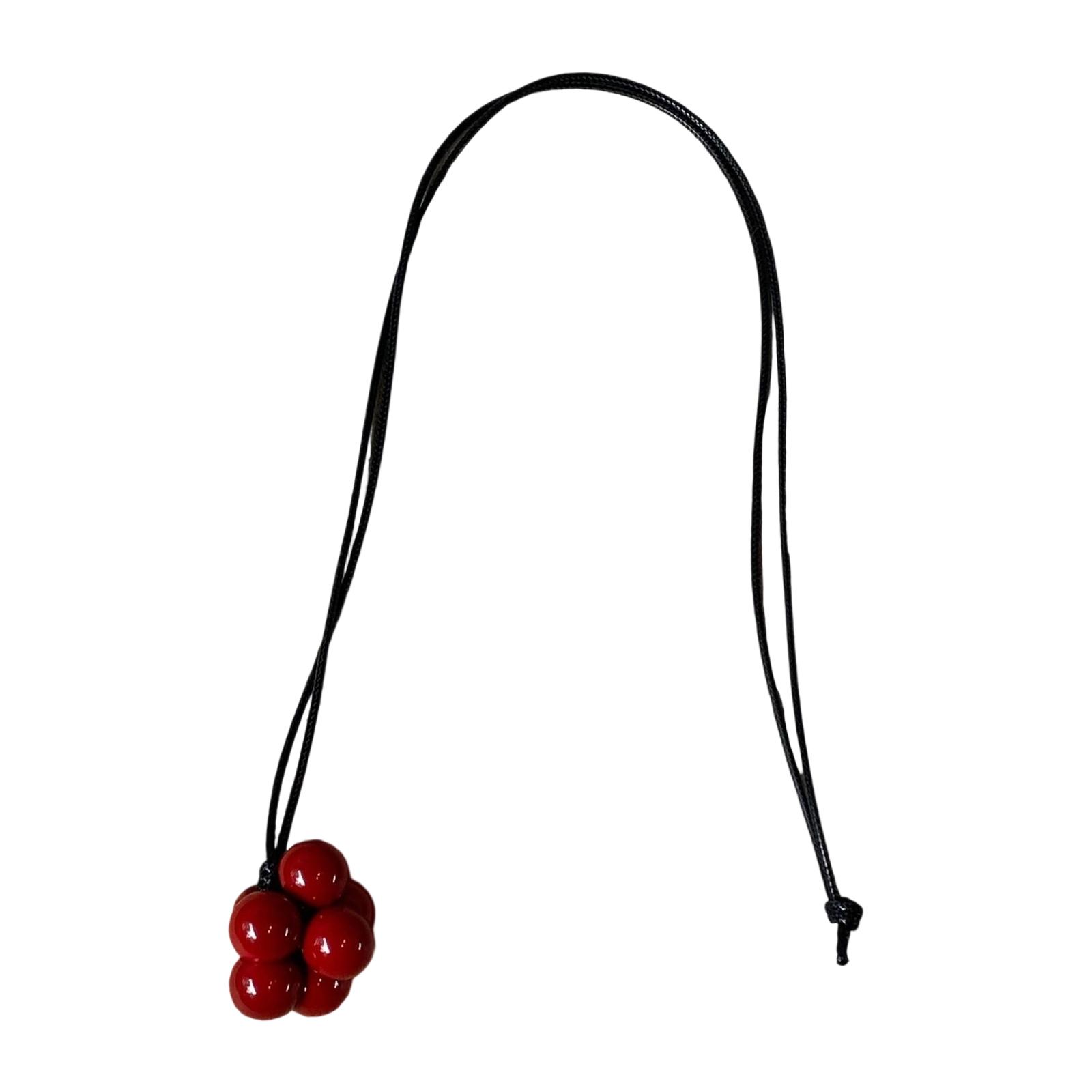

Modern Korean Style Extended Length Necklace Minimalist Black Cord Jewelry Versatile Fashion Accessory For Layering червоний