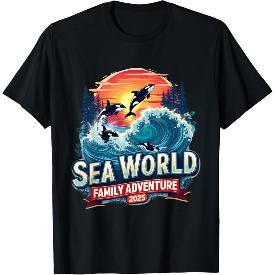 Sea World 2025 Семейное Приключение Океанский Исследователь Воспоминания Футболка S