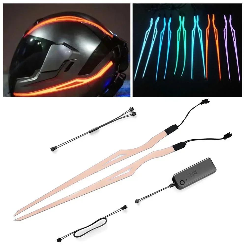 Motorcycle Helmet Cold Light Mod Kit Flashing Stripe Luminous Sticker LED Night Riding Lights Motorcycle Helmet Decoration