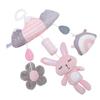 Baby Crib Hanging Rattles Toy Cute Bunny Soft Vibrant Colors Clip On Plush Hanging Toy for Boys