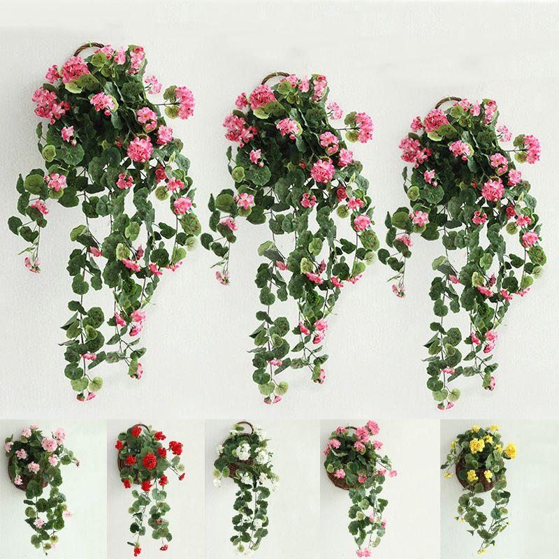 Artificial Begonia 75cm Hydrangea Flower Fake Vine Plant  Home Decor Wall