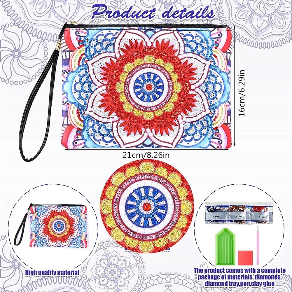 DIY Special Diamond Painting Pouch Peafowl Butterfly Flower Leather Chain Bags Women Storage Bag Diamond Embroidery Wallet Pouch