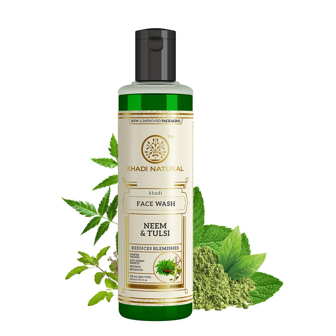 

Khadi Natural Neem & Tulsi Face Wash 210 ml Pack Of 1 | Acne Oil Control | Purifying Daily Cleanser For All Skin Types