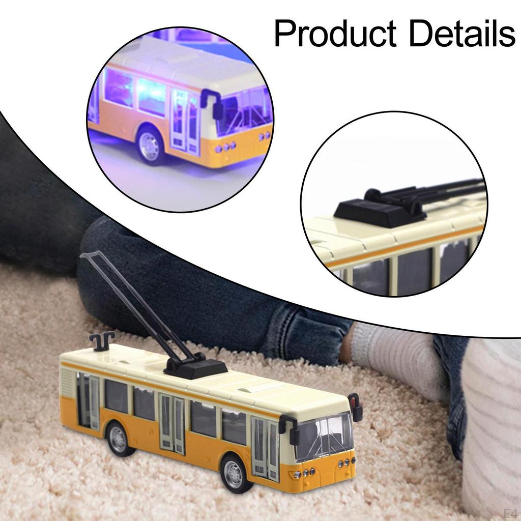 Classic Tram Model Transport Car 1:90 Scale Collectible Alloy Birthday Gifts Interactive Decor