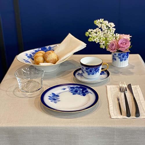 [Okura Porcelain Washi Paper Wrapping] 100th Anniversary Blue Rose Morning Cup & Saucer 26_8011R