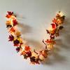 Halloween LED Lights Fall Maple Leaf Rattan Garland Copper Wire Lights Hanging Plants Festive Party Yard Decoration Lights