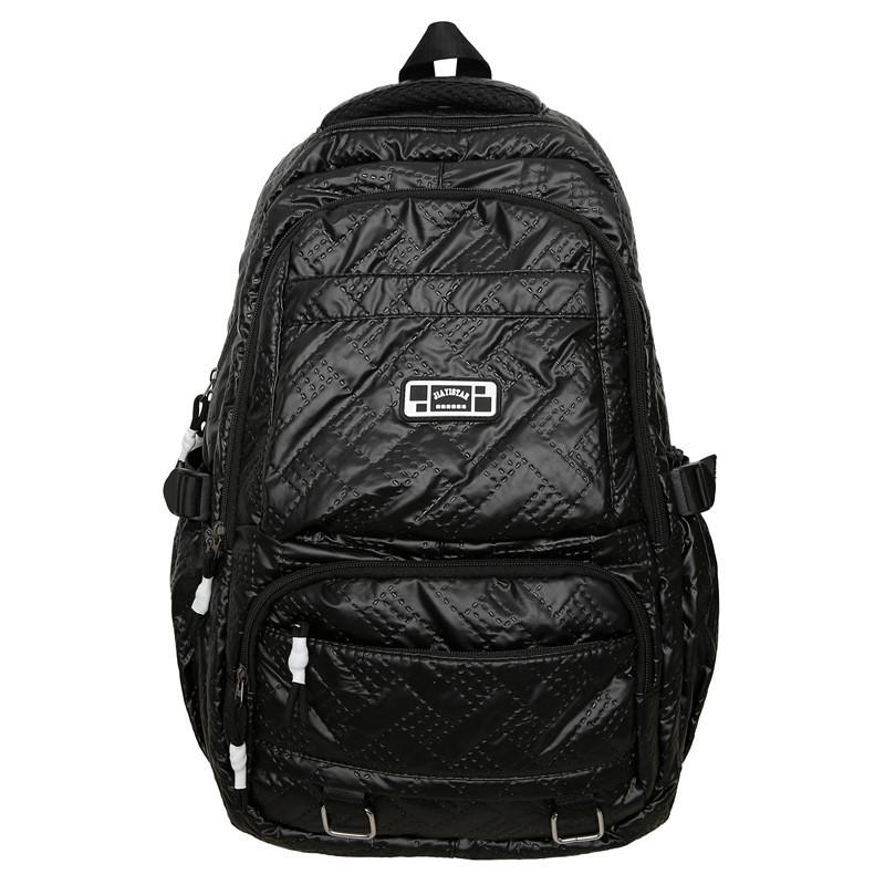 Fashionable Solid Color Embossed Texture Student Backpack For University Use