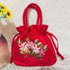 Ethnic style handmade embroidered bag wedding candy handbag middle-aged and elderly shopping mobile phone change bag mini handbag