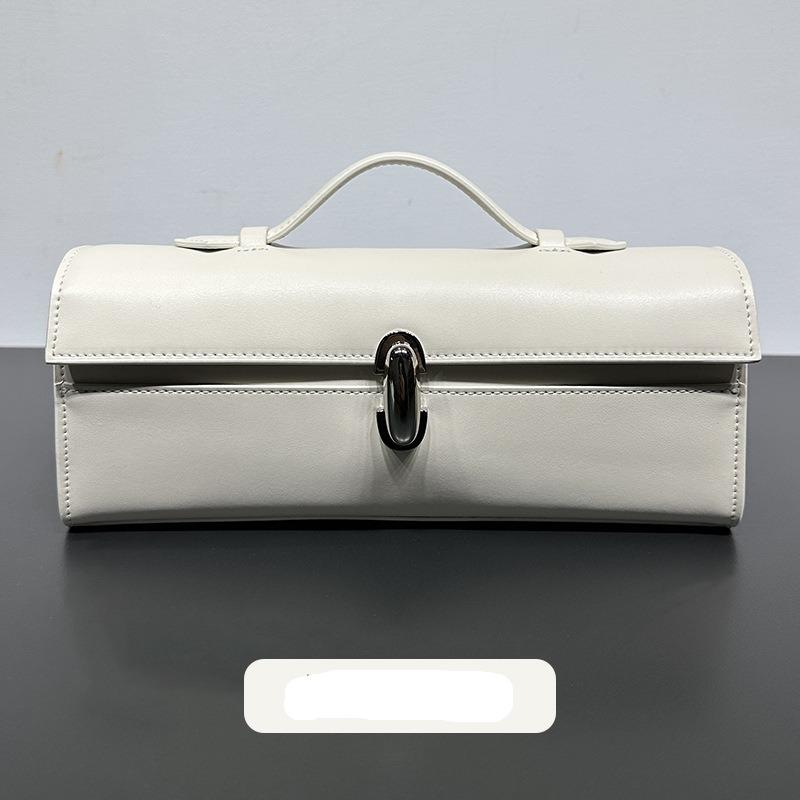 

Французская сумка-ниша Kendou в том же стиле, натуральная кожа, высококачественная, легкая, роскошная, простая, маленькая квадратная сумка, ручная упаковка с надписью 27x11x7.5cm белый