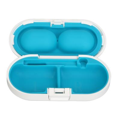Sound Aid Protective Box Portable Anti Slip Organization Sound Aid Storage Case White Lake Blue