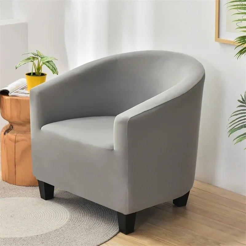 Solid Color Tub Chair Cover Spandex Club Armchair Slipcovers for Living Room Elastic Single Sofa Covers Home Bar Counter Hotel