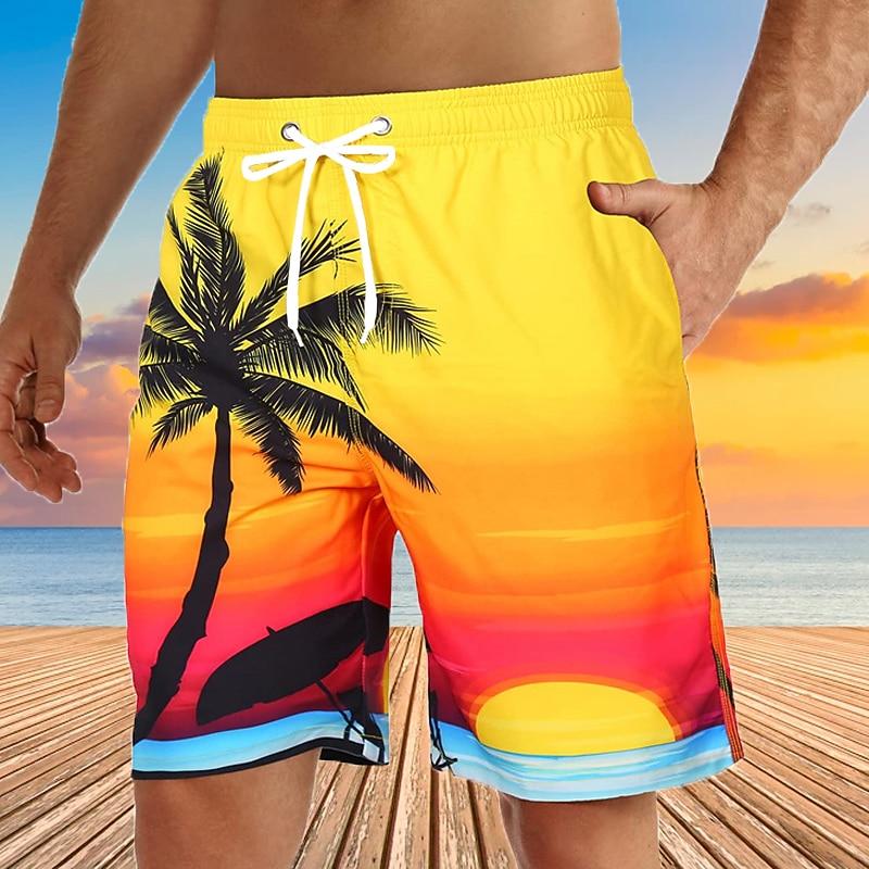 Men's Graphic Coconut Tree Swim Trunks Swim Shorts Board Shorts