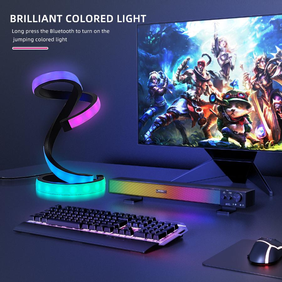 A desktop lamp with an artistic and modern feel. It is USB - powered and has color - changing effects, suitable for various room