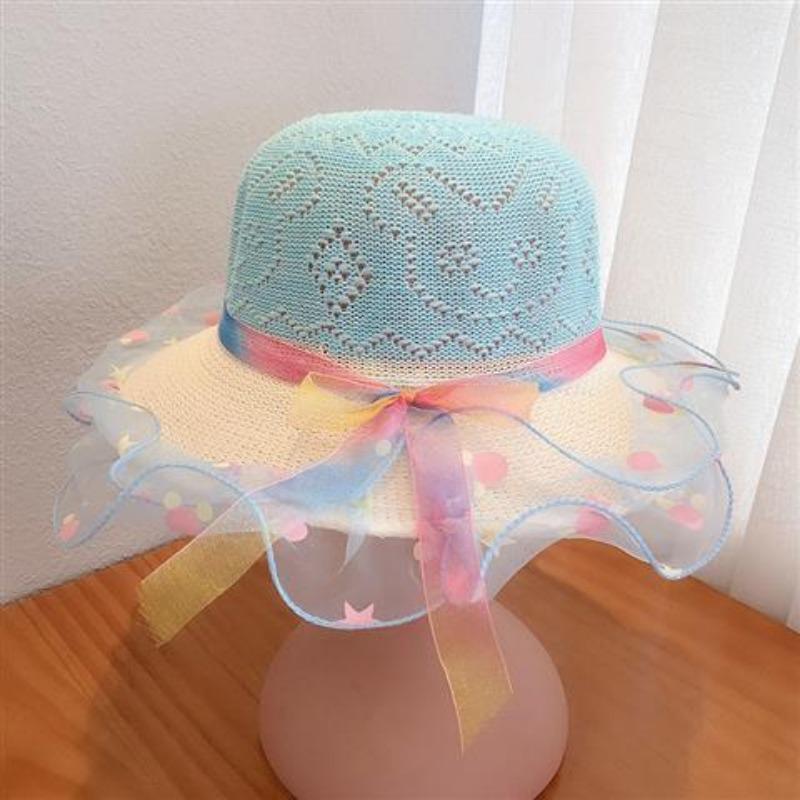 Children's Hat Women's Summer Sunscreen and Sunshade Princess Beach Travel Summer Thin Cute Sun Grass Hat