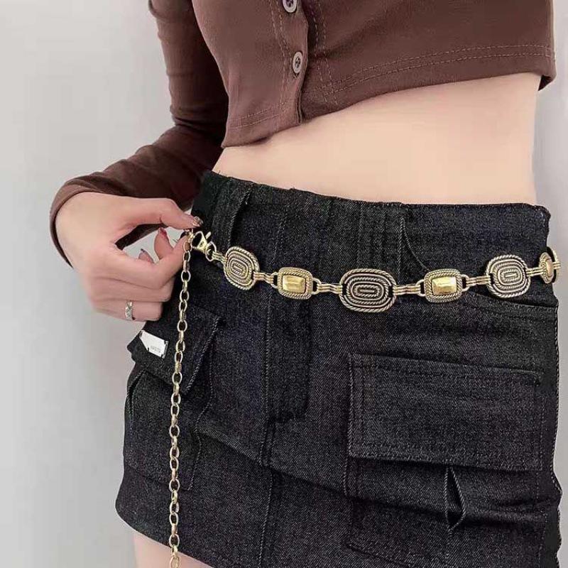 Retro Metal Chic Waist Chain Accessory Ideal For Dresses Sweaters Jeans And