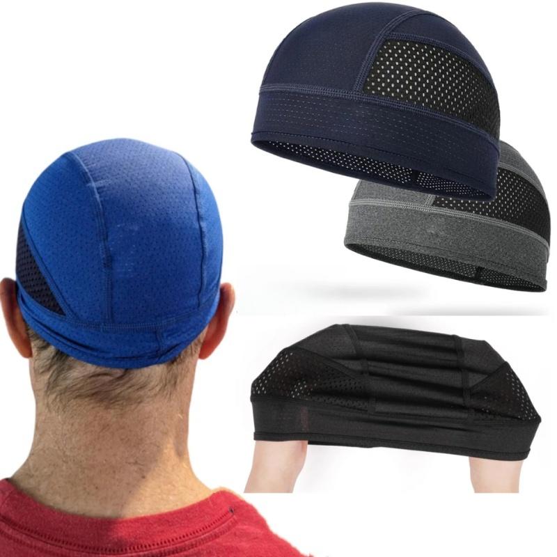 Cycling Quick Dry Air Permeable Ventilated Mesh Cap Headwrap Moisture Wicking Under Helmet Inner Beanie Hat Sports Running Hiking Sweat Cap