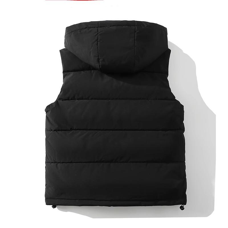 Autumn Winter Outdoors Vests Men's Cotton-Padded Warm Hooded Waistcoat Men
