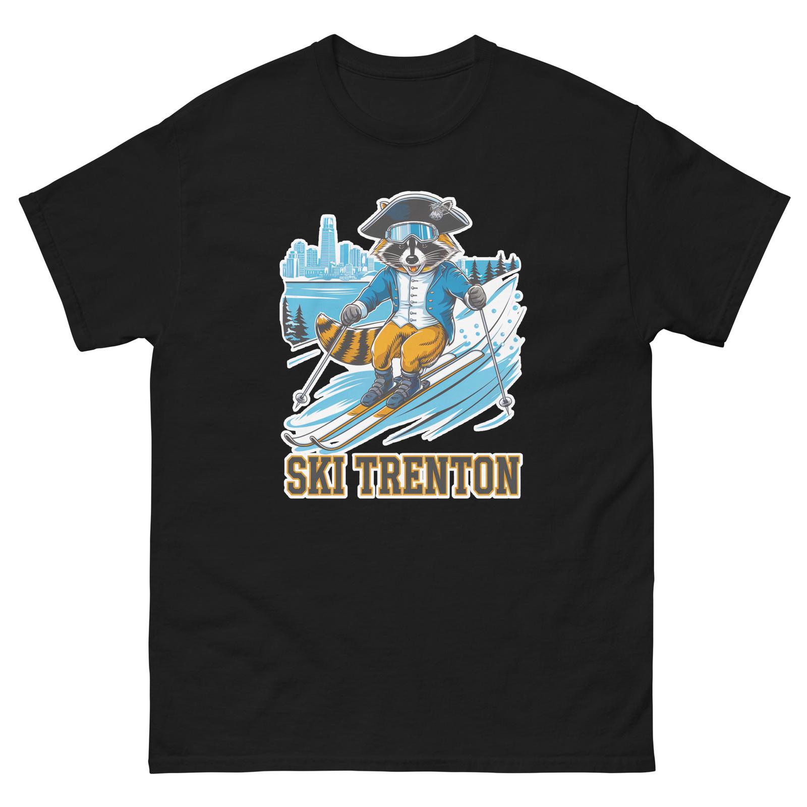 Ski Trenton Raccoon Skiing Skier Animal T-Shirt S