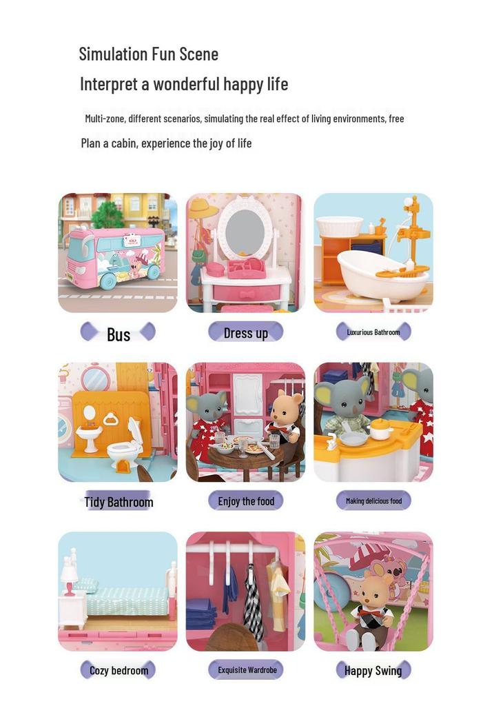Girls' Role-Playing Koala Diary RV Camper Dollhouse