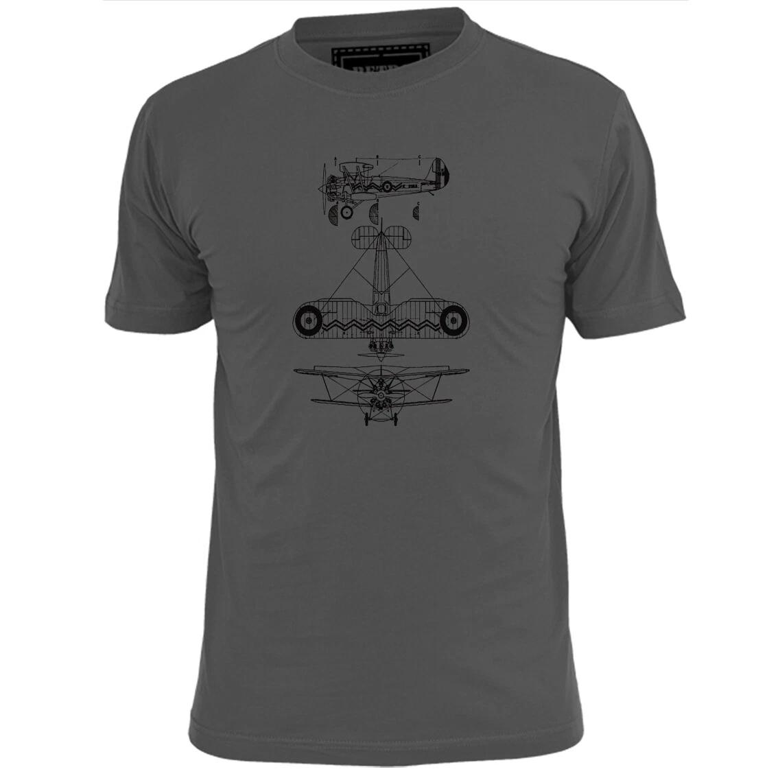 Mens Bristol Bulldog Fighter Aircraft Blueprint T shirt 4XL
