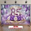 2D Glitzer Lila 85. Geburtstag Hintergrund Blumige Ballons Fotokabine Banner