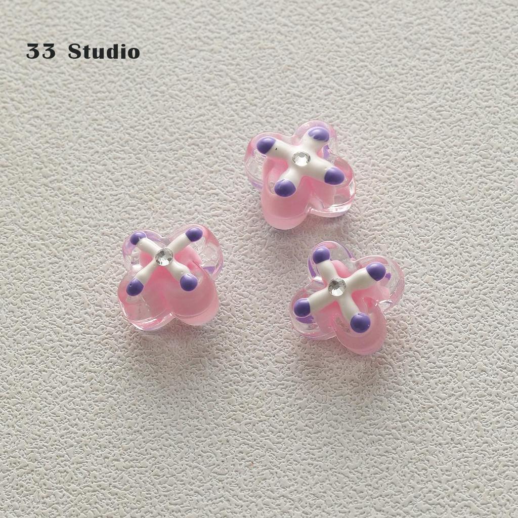 Pure Hand-painted Beads Stickers Diamonds Set Pearl Diy Jewelry Accessories Material Package Beads Car Pendant Cell Phone Chain Beads