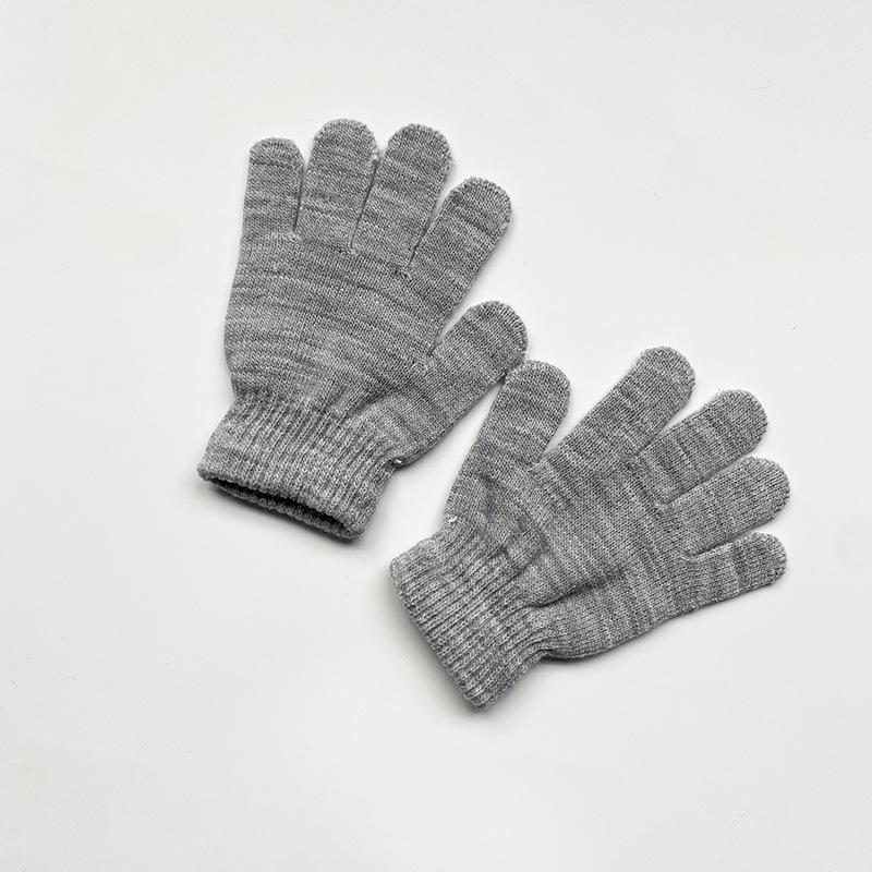 Kids Solid Color Knitted Gloves for 5-10years Students Winter Warmth Outdoor Cycling and Daily Cold Weather Wear Mittens