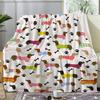 Cute Dachshund Blanket Soft Flannel Cartoon Print Blanket Sofa Bedroom Dormitory Nap Blanket