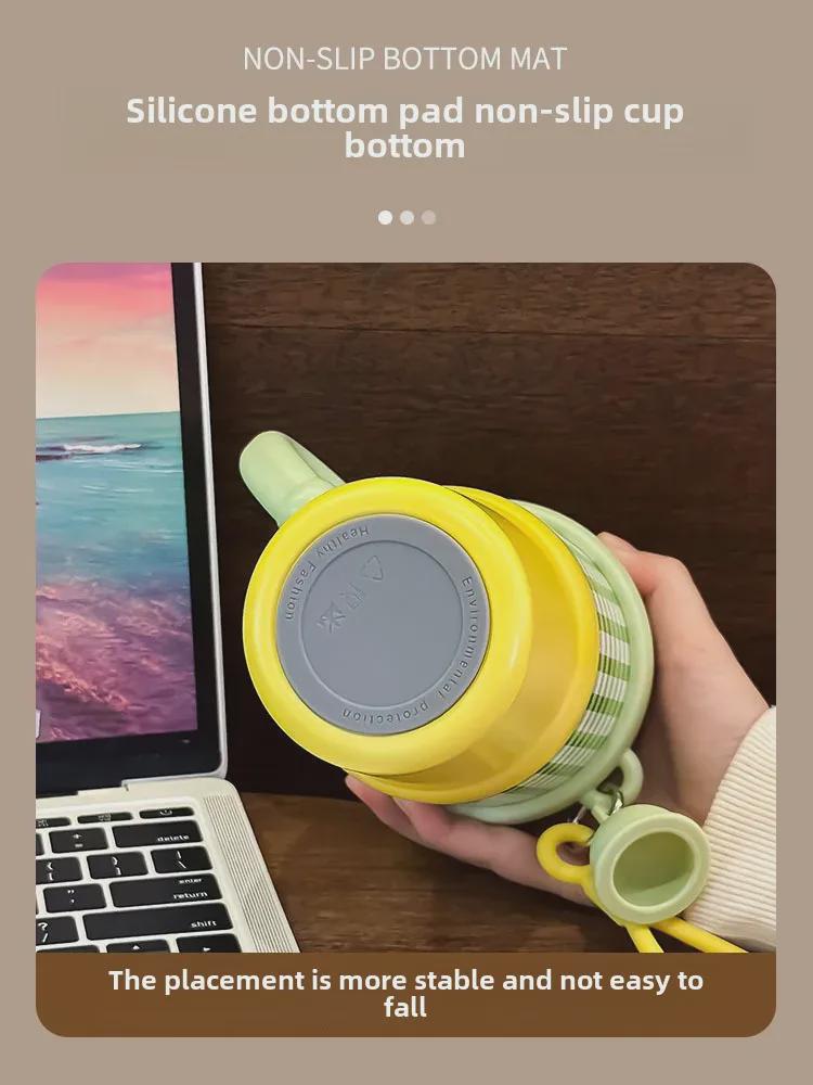 2024 High-Value Large Capacity Coffee Thermos with Handle and Straw for Girls