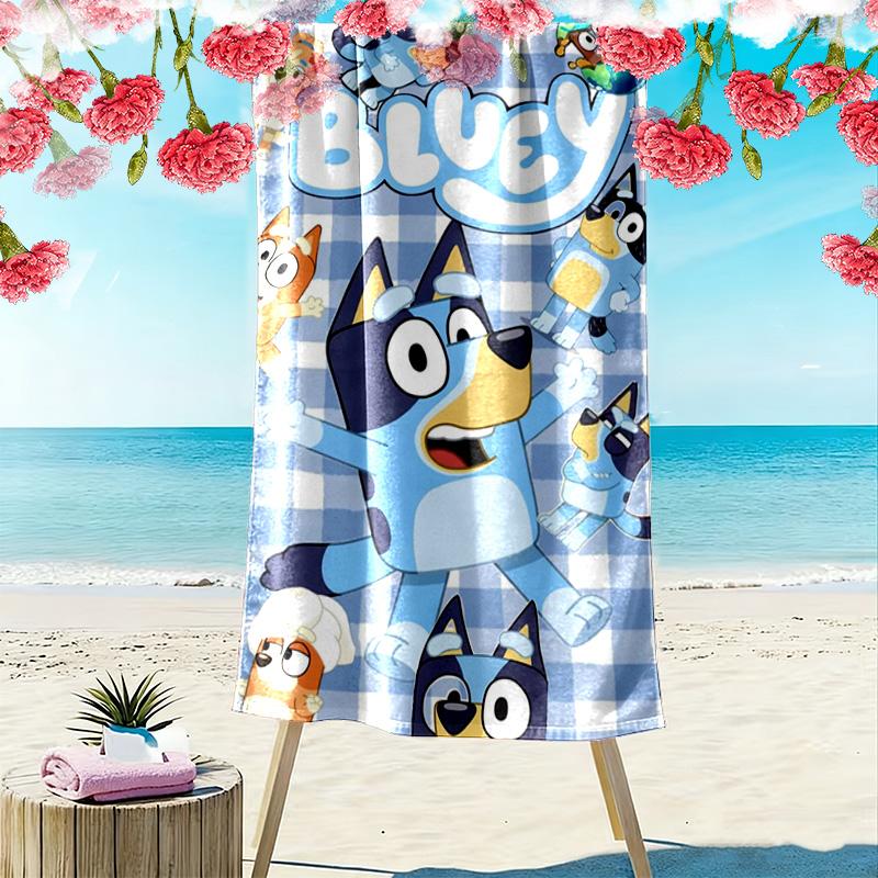 Bluey Print Beach Towel, Large Soft Quick Dry Towel for Beach Camping Swimming