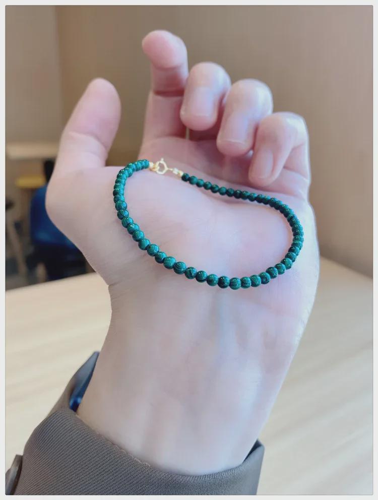 Natural Green Malachite Thin Crystal Bracelet - Cute and Fresh Design for Women