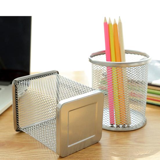 Metal Hollow Pen Pencil Holder Vase Pot Tidy Stationery Storage Desk Container