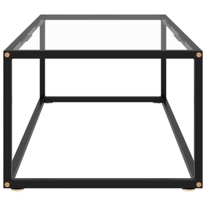 VidaXL Table basse Noir avec verre trempé 100x50x35 cm