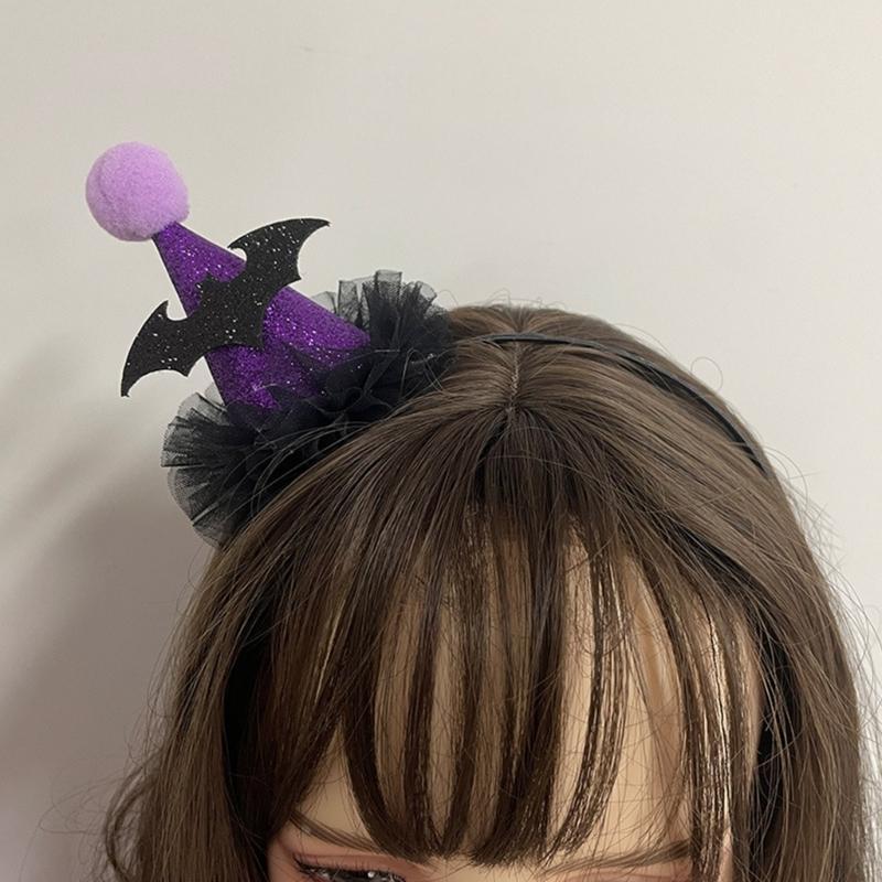 Cute Headband+ Hair Clip for Girls Witch Hat Shape Festival Hair Supplies