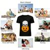 Halloween Themed Tee Skull In Jack O Lantern Graphic Casual Top Pure cotton T-shirt