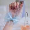 1 Pair Nail Art Tulle Photo Bow Glove Fake Pleated Cuff Manicure Photography Props Nail Tips Display Sleeve Fashion Accessories