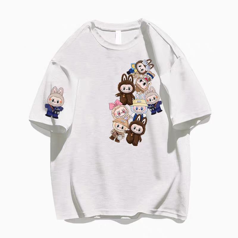 Kreslené tričko LABUBU 3D potisk pánské dámské s krátkým rukávem unisex univerzální ležérní trendy oblečení dárek