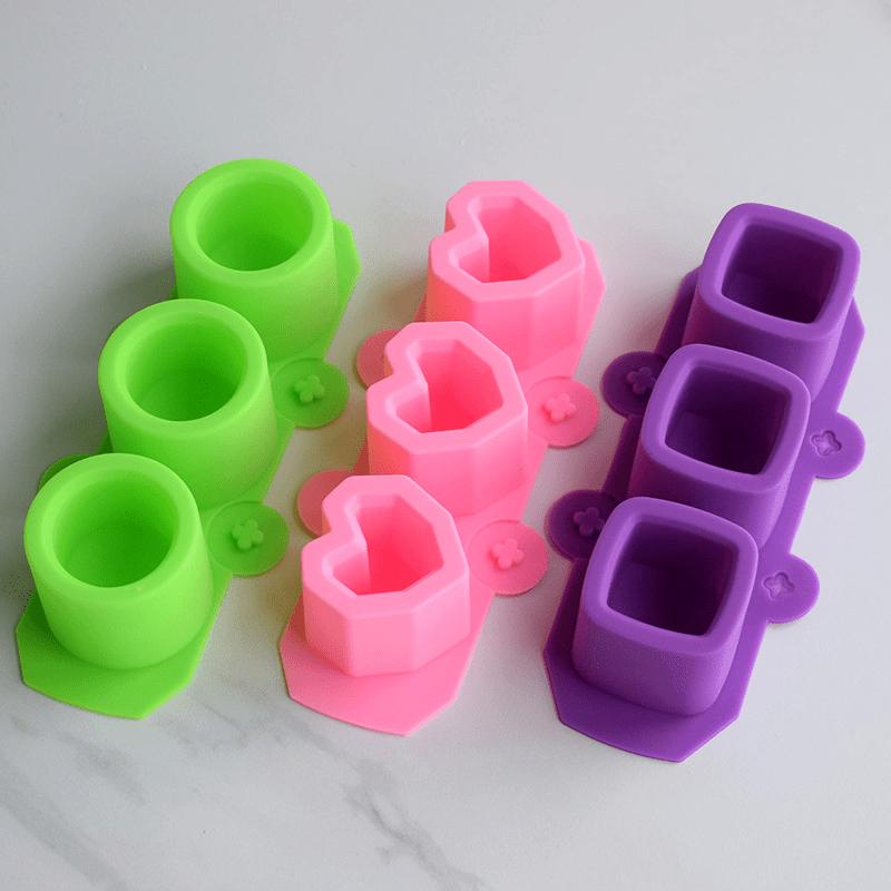 Creative 3 Silicone Ice Cup Ice Grid Mold Love Square Circular DIY Succulent Flower Pot Mold
