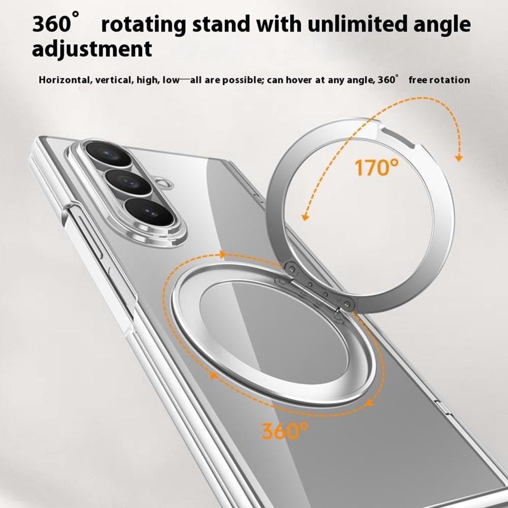 For Samsung Galaxy Z Fold7 5G Case Compatible with MagSafe Kickstand Electroplated PC Phone Cover with Screen Protector