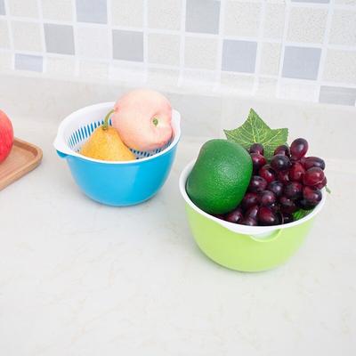 Creative Multi-Functional Double-Layer Drainage Basket, Plastic Vegetable Washing Basket, Vegetable And Fruit Drainage Storage B
