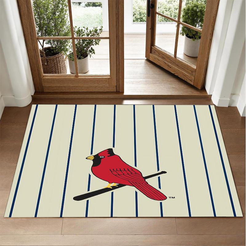 St. Louis Cardinals Design Crystal Velvet Rug Soft Decorative Mat for Bedroom Entrance
