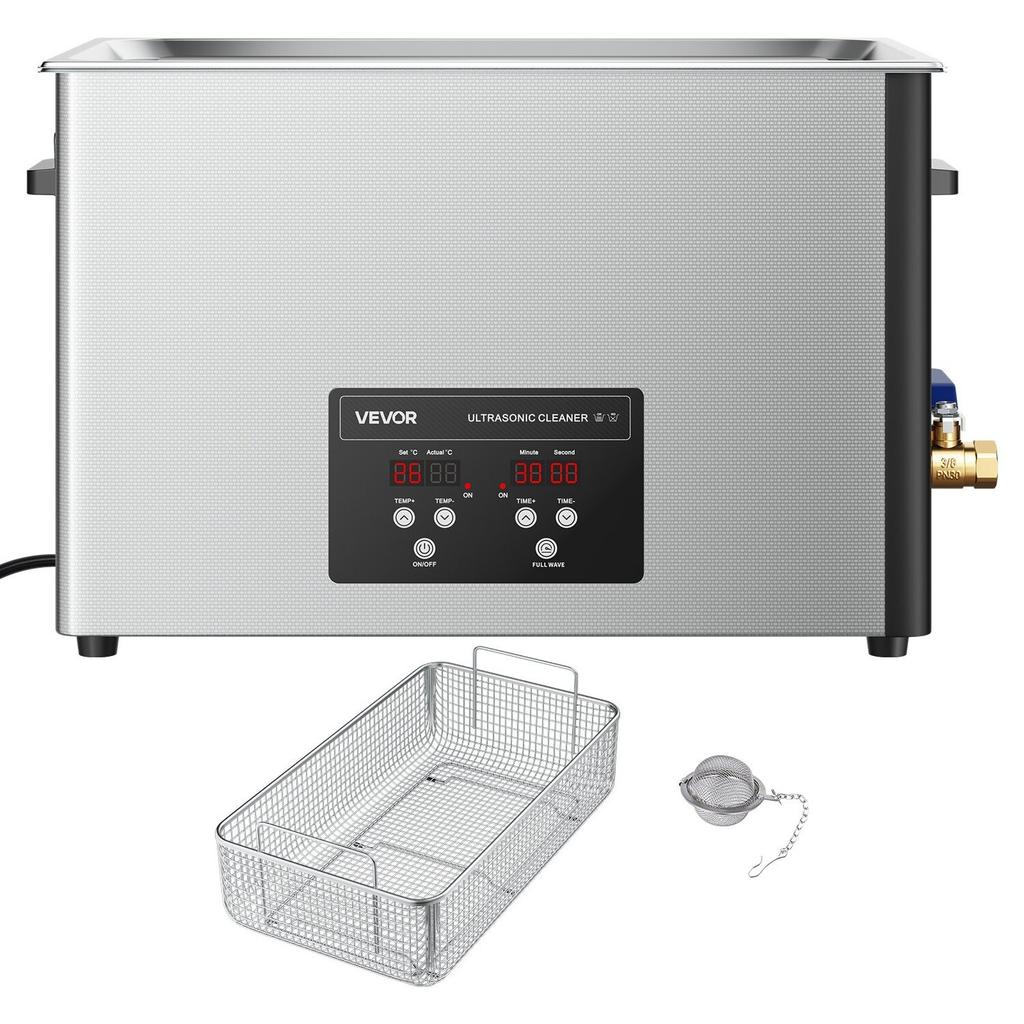 30L Ultraschallreiniger, Professionelle Ultraschallreinigungsmaschine mit Reinigungskorb & Digitalanzeige, 480W Edelstahl 40kHz Industrielle Reinigung