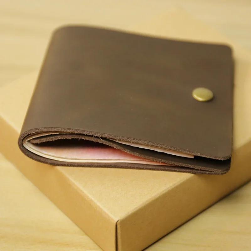1 PC Retro Minimalist Bifold Leather Card Wallet for Men and Women Wrap Credit Card Holder Porte Carte Wallet