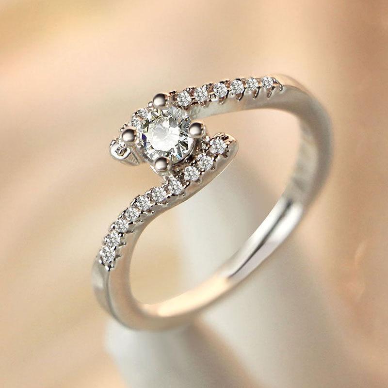 Ring Diamond Minimalist For Women Adjustable Open Design Stylish And Trendy