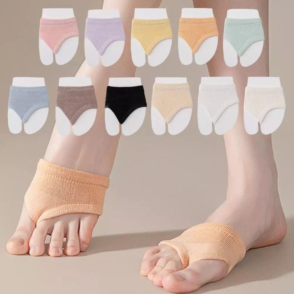 Solid Color High Heels Forefoot Pad Socks Cotton Flip-flop Toe Socks New Boat Socks