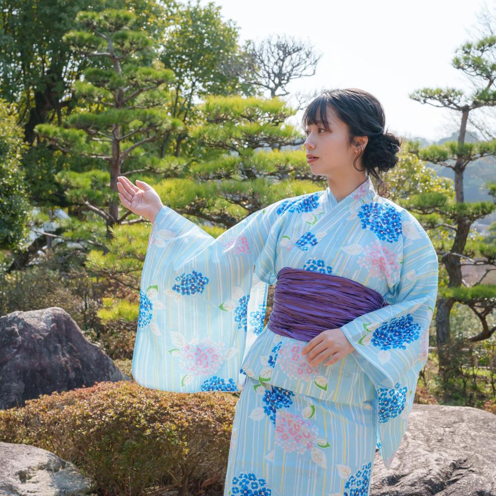 Юката с блестками, единый размер [Yurakuan] Женский костюм из двух частей (Только юката, Большинство)